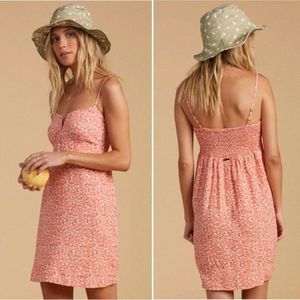 Billabong X The Salty Blonde Just Because Woven Floral Mini Sun Dress Size M